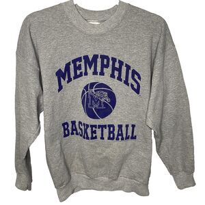 Memphis Tigers Basketball Sweatshirt Size M (38-40) Unisex Gray Blue